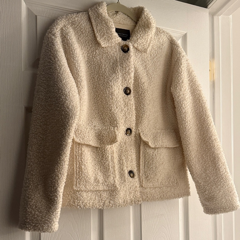 SANCTUARY Cream Sherpa Jacket